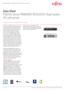 Data Sheet FUJITSU Server PRIMERGY RX2520 M1 Dual socket