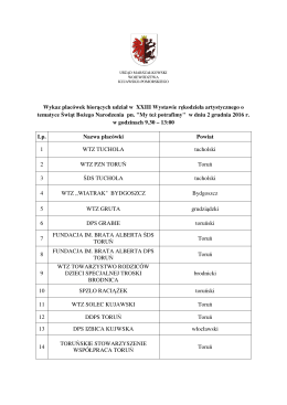 lista plac&oacute;wek - Urząd Marszałkowski Wojew&oacute;dztwa Kujawsko