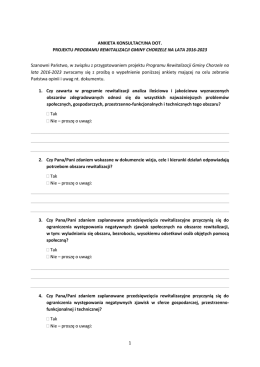 ankieta konsultacyjna dot. projektu programu rewitalizacji