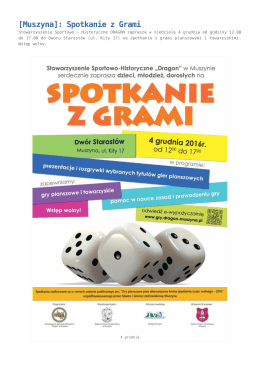 [Muszyna]: Spotkanie z Grami