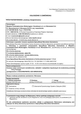 Zawiadomienie o zawieszeniu biegu terminu zw ofertą w