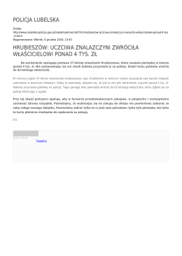 policja lubelska hrubieszów: uczciwa znalazczyni zwróciła