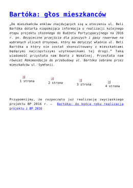 Bart&oacute;ka: głos mieszkanc&oacute;w