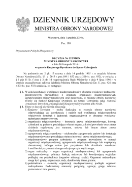 Warszawa, dnia 1 grudnia 2016 r. Poz. 190 Departament Polityki