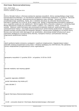 Kiermasz Bo onarodzeniowy