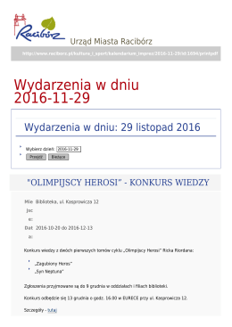 Wydarzenia w dniu 2016-11-29