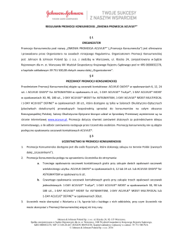 REGULAMIN PROMOCJI KONSUMECKIEJ