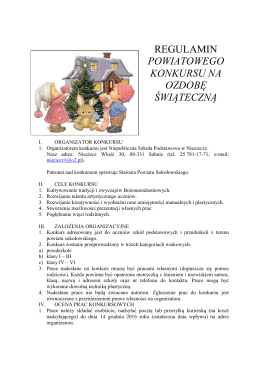 REGULAMIN KONKURSU POWIATOWEGO NA