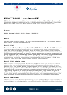 801 011 864 EMIRATY ARABSKIE (+ rejs w Omanie