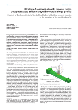 Strategia 5-osiowej obr&oacute;bki łopatek turbin