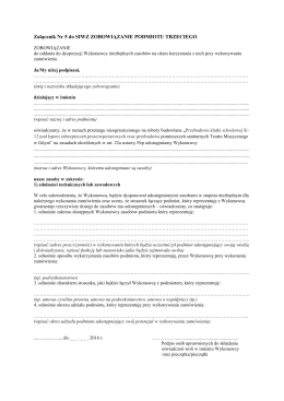 Załącznik Nr 5 do SIWZ ZOBOWIĄZANIE PODMIOTU TRZECIEGO