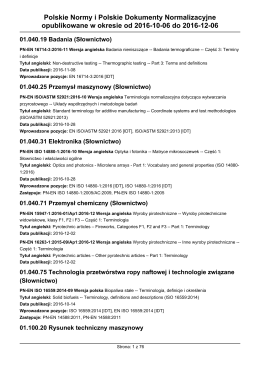 Polskie Normy i Polskie Dokumenty Normalizacyjne