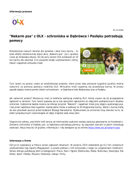 "Nakarm psa" z OLX - schroniska w Dąbr&oacute;wce i Pasłęku