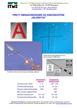 pręty obrazowodowe do endoskopów „igłowych”
