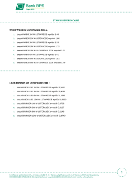 Stawki referencyjne - listopad 2016