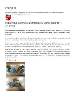 policja.pl policjanci szukając narkotyków znaleźli broń i amunicję