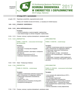 20 lutego 2017 r. (poniedziałek)