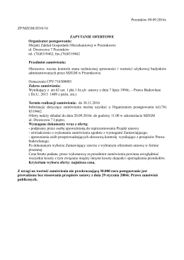 zapytanie ofertowe - Miejski Zakład Gospodarki Mieszkaniowej w