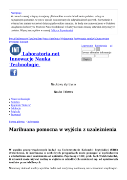 Marihuana pomocna w wyjściu z uzależnienia