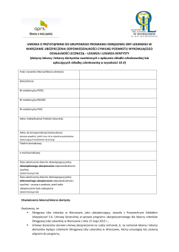 umowa o przystąpienie do grupowego programu okręgowej izby
