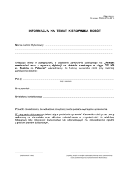 zal nr 4 - Informacja na temat kierownika robot