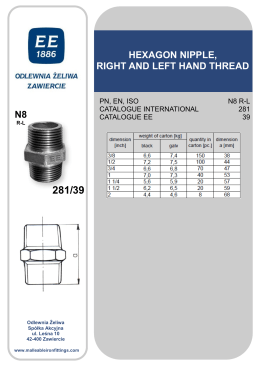 n8 hexagon nipple, right and left hand thread