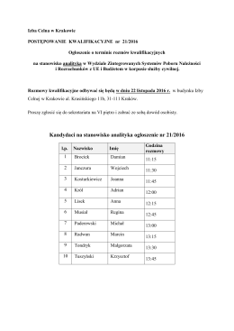 5. Informacja o terminie rozm&oacute;w kwalifikacyjnych