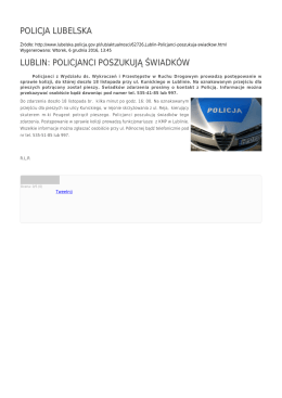 policja lubelska lublin: policjanci poszukują świadków