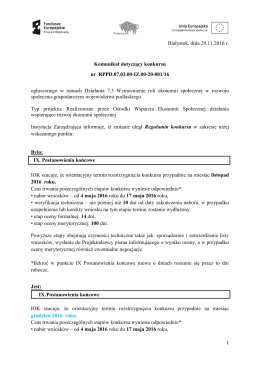 Treść komunikatu