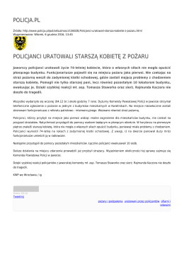 policja.pl policjanci uratowali starszą kobietę z pożaru
