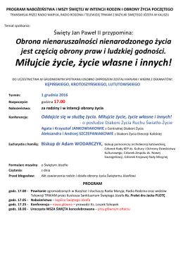 Modlitwa za rodziny - grudzień
