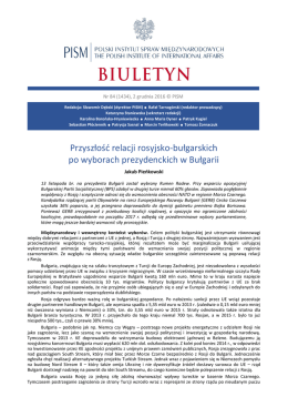 Przyszłość relacji rosyjsko-bułgarskich po wyborach