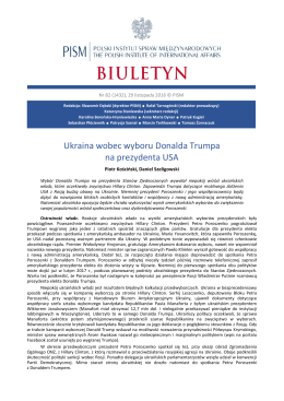Ukraina wobec wyboru Donalda Trumpa na prezydenta USA