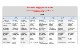Harmonogram przesłuchań 2016/17