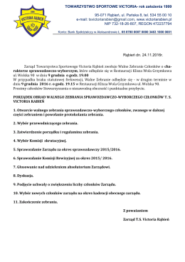 zaproszenie na walne zebranie sprawozdawczo