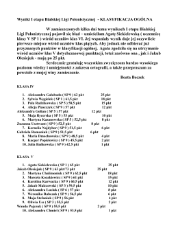 klasyfikacja ogólna