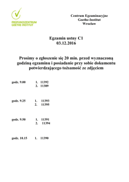 Terminy egzaminów Centrum Egzaminacyjne IG Wrocław – 2008