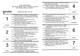 kalendarz wydarze ń kulturalnychgrudzie ń 2016