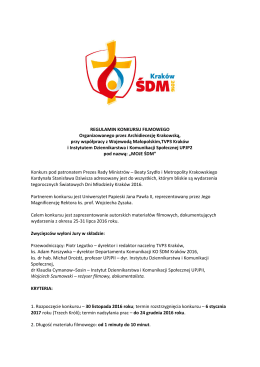 REGULAMIN KONKURSU FILMOWEGO Organizowanego przez