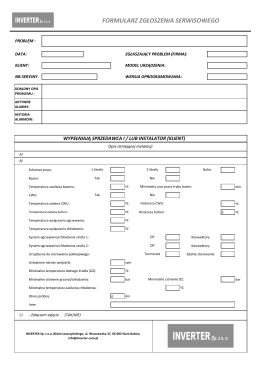 formularz zgłoszenia serwisowego