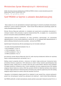 Szef MSWiA w Sejmie o ustawie dezubekizacyjnej