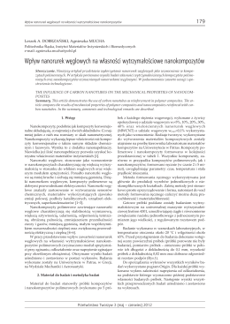 Wp³yw nanorurek węglowych na w³asnoœci wytrzyma³oœciowe