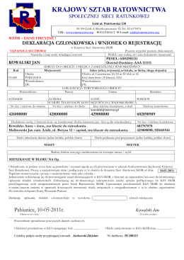 Wz&oacute;r wypełnienia deklaracji i wniosku