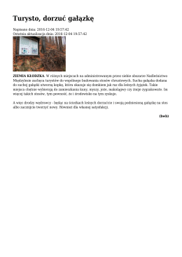 Turysto, dorzuć gałązkę