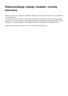 Modrzewskiego zyskuje chodnik i ścieżkę rowerową