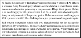 W Sądzie Rejonowym w Turku toczy się postępowanie w sprawie I