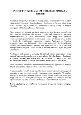 Czytaj całość - Ośrodek Pomocy Społecznej Nowe Miasto nad Wartą