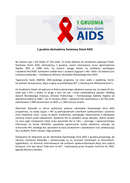 1 grudnia obchodzimy Światowy Dzień AIDS