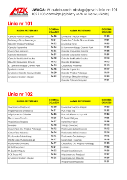 Linia nr 101 Linia nr 102