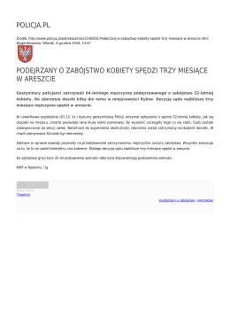 policja.pl podejrzany o zabójstwo kobiety spędzi trzy miesiące w